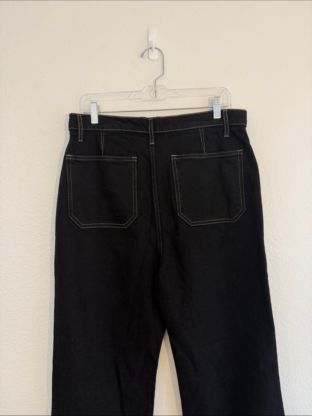 Reformation Alyssa Stretch High Rise Wide Leg Jeans - Black - Picture 8 of 9